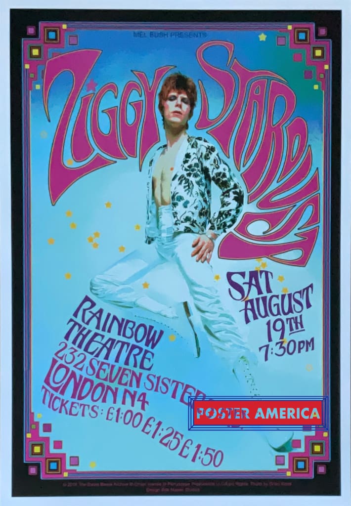 David Bowie Ziggy Stardust Rainbow Theatre Concert Poster 165 X 24 Posteramerica 3172