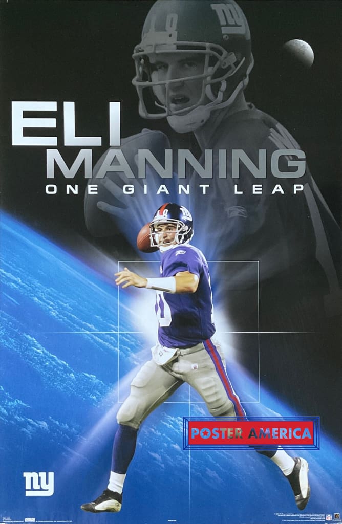 Eli Manning New York Giants Football Illustrated Art Poster -   Israel