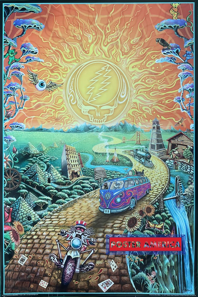 Grateful Dead Golden Road Artistic Rock Music Poster 24 x 36 