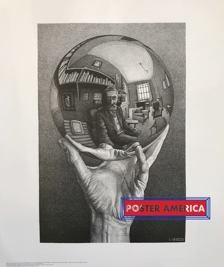 Art, Rare Mc Escher Art Hand With Reflecting Sphere