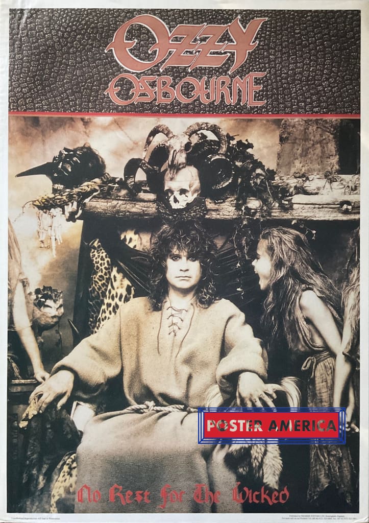 Ozzy Osbourne No Rest For The Wicked Vintage 24 x 34 Poster