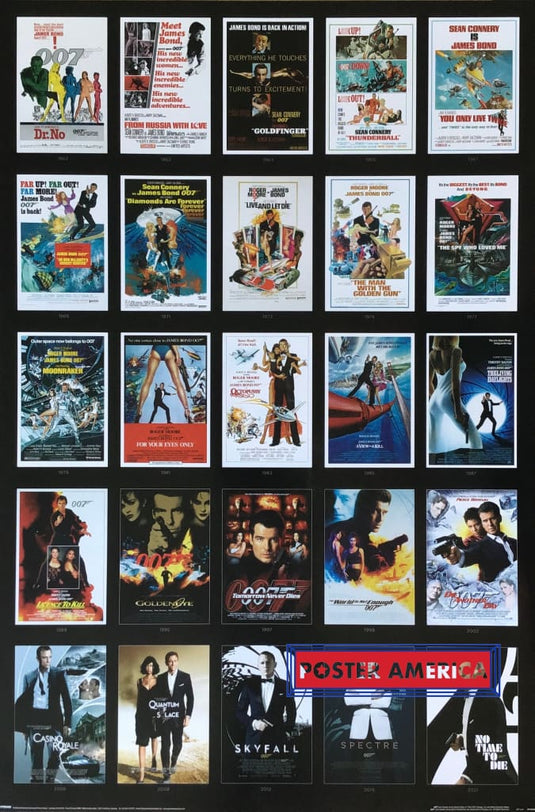 007 Movie Cover Collage Poster 24 X 36 Posters Prints & Visual Artwork