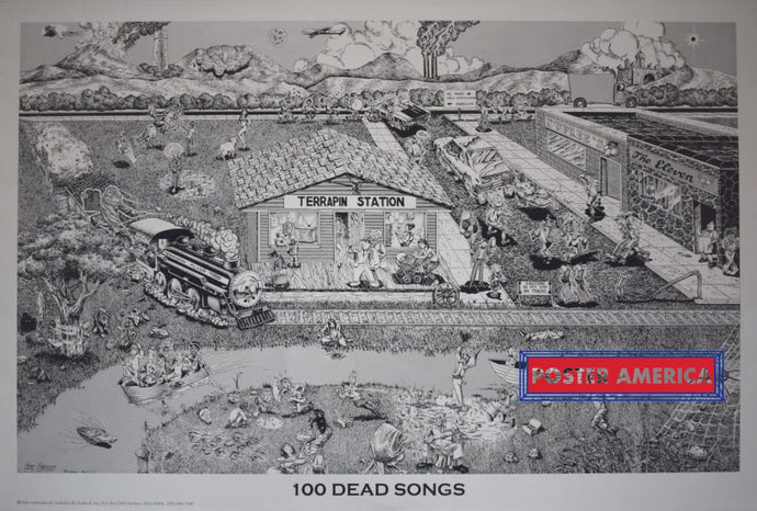 100 Dead Songs Grateful Art Poster 24 X 36