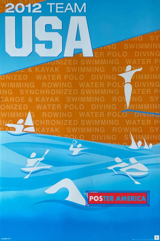 2012 London Olympics Team Usa Aquatic Poster 24 X 36