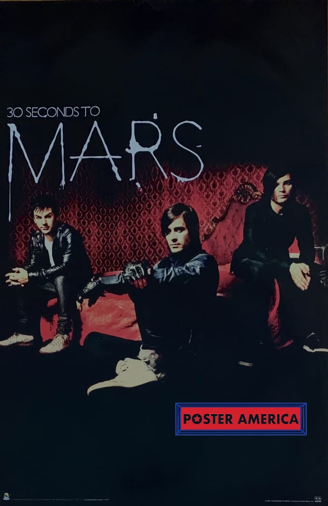 Load image into Gallery viewer, 30 Seconds To Mars Band Cover Shot Poster 2007 34.5 X 24.5 Black &amp; Red
