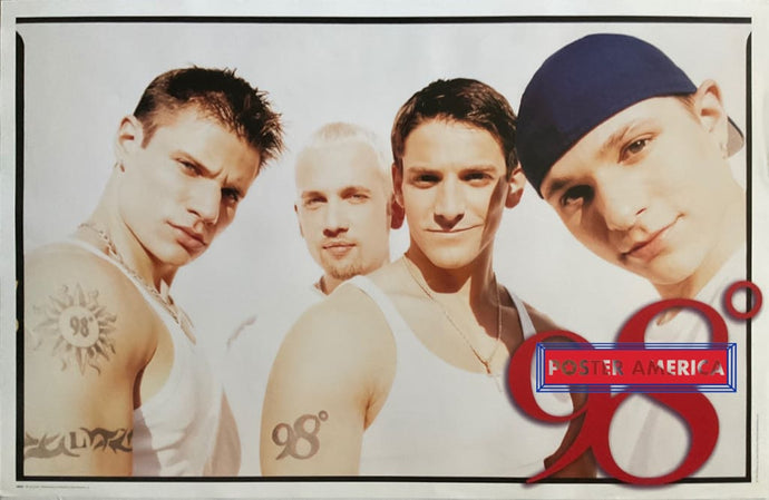 98 Degrees Boy Band Vintage Horizontal Group Shot Poster 22.5 X 34.5