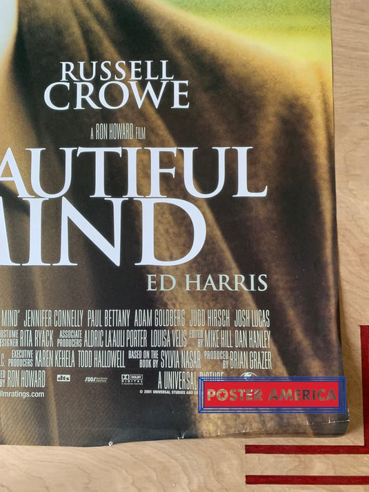 A Beautiful Mind Starring Russell Crowe Original One Sheet Poster 27 X 39.5