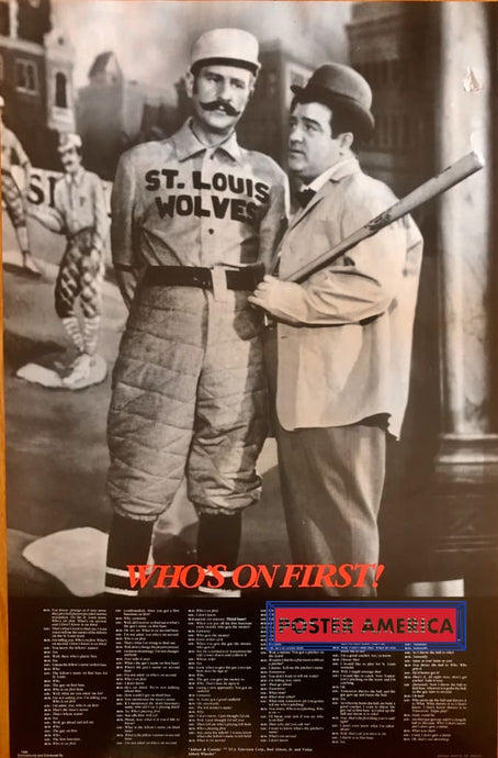 Abbot And Costello Whos On First! Comedy Act Poster 22 X 33.5