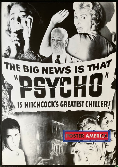 Alfred Hitchcocks Greatest Chiller Psycho Vintage Movie Poster 24 X 34