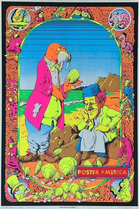 Alice In Wonderland Come Join The Dance Original 1970 Black Light Poster 23 X 35 Posters Prints &