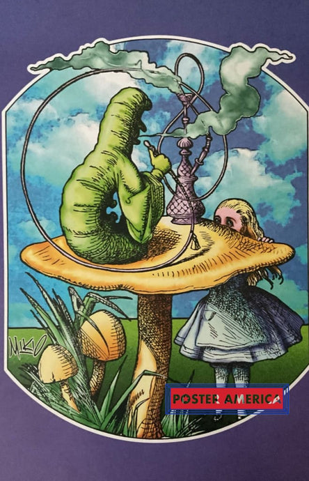 Alice In Wonderland Mikio Kennedy Poster 24 X 36 Caterpillar Hookah Purple