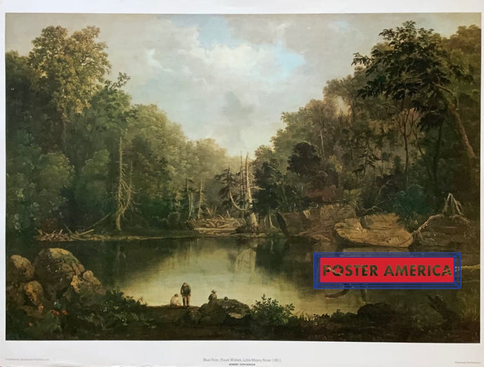 Blue Hole Flood Waters Little Miami River By Robert Duncanson Print 21 X 27.5 Vintage Poster