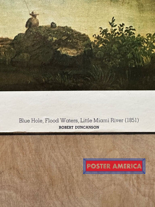 Blue Hole Flood Waters Little Miami River By Robert Duncanson Print 21 X 27.5 Vintage Poster