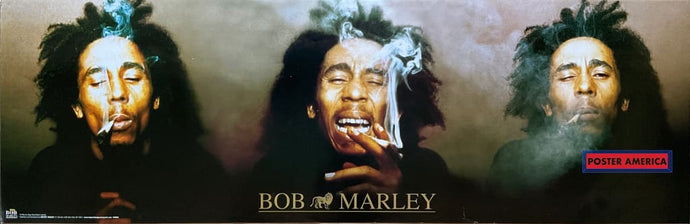 Bob Marley Smoking Is Stages Slim Print 12 X 36