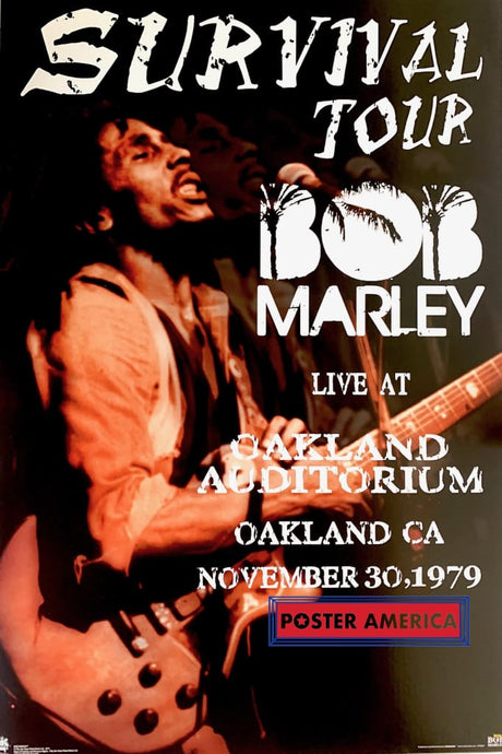 Bob Marley Survival Tour Oakland Auditorium 1979 Tribute Poster 24 X 36 Vintage Poster