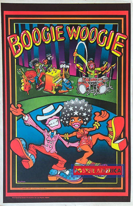 Boogie Woogie Vintage Black Light Poster 23 X 35 Posters Prints & Visual Artwork