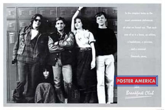 Breakfast Club At The Lockers Black & White Movie Poster 24 X 36