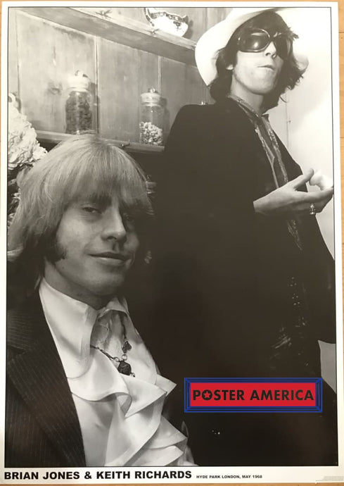 Brian Jones And Keith Richards Hyde Park London Vintage Uk Import Poster 23.5 X 33