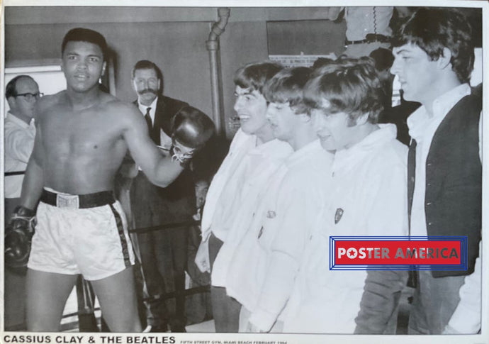 Cassius Clay & The Beatles At Fifth Street Gym Miami Vintage 23.5 X 32.5 Poster Vintage Poster