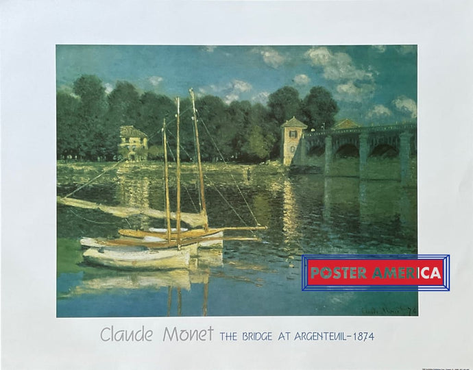 Claude Monet The Bridge At Argenteuil - 1874 Vintage Art Print 22 X 28 Posters Prints & Visual