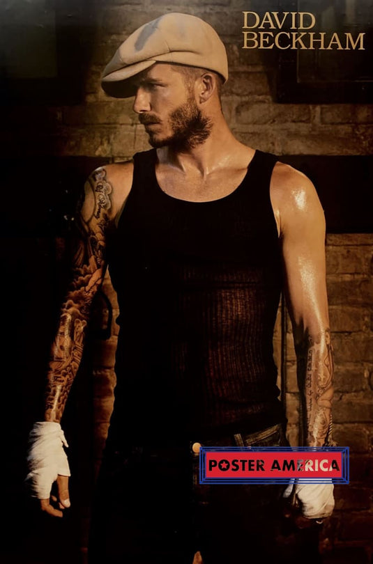 David Beckham Tanktop And Fedora Uk Import Poster 24 X 36