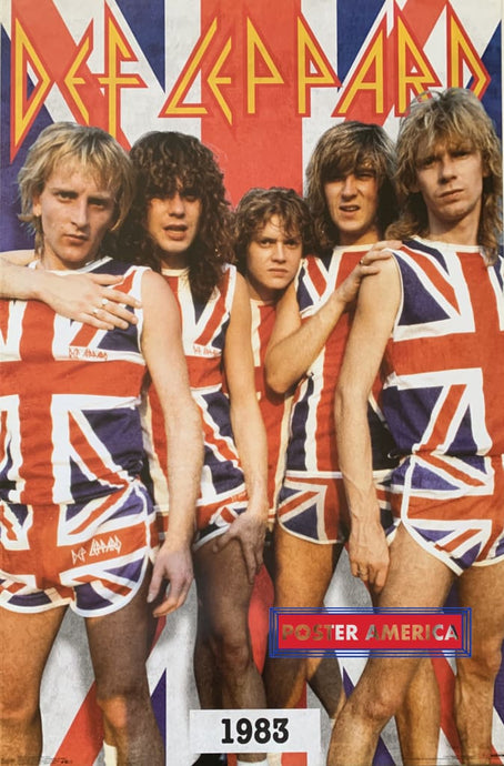 Def Leppard Union Jack In 1983 Band Shot 2018 22.5 X 34 Poster