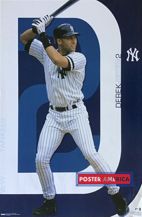 Derek Jeter New York Yankees Mlb Vintage 2002 Poster 22.5 X 34