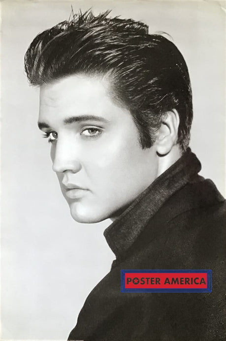 Elvis Presley Loving You Black And White Close Up Headshot Poster 24 X 36