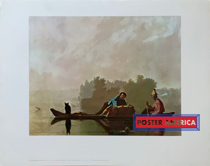 Fur Traders Descending The Missouri By George Caleb Bingham Print 22.5 X 28.5 Vintage Fine Art Print