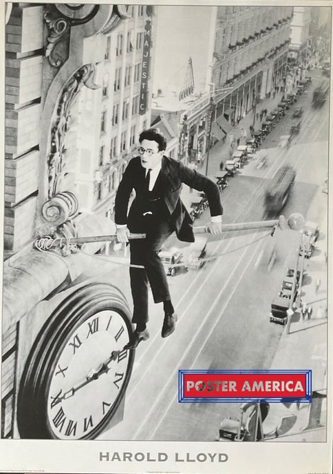 Harold Lloyd In Safety Last Clock Stunt Vintage 1996 24 X 34 Poster Vintage Poster