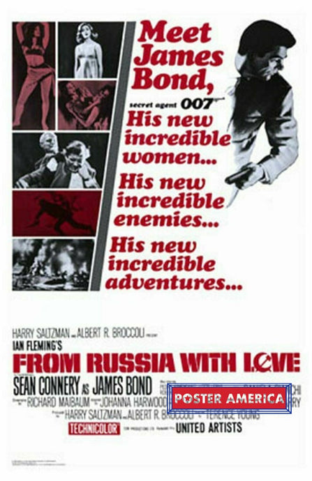 James Bond 007 From Russia With Love Movie Poster 23 X 35