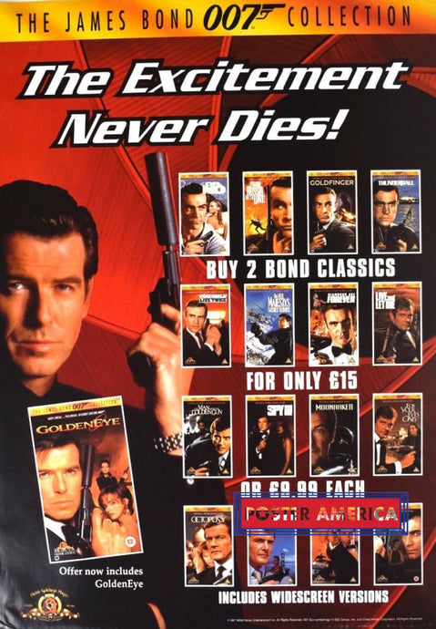 James Bond Goldeneye 007 Movie Collection Promo Vintage 1997 Poster 23.5 X 33 Posters Prints &