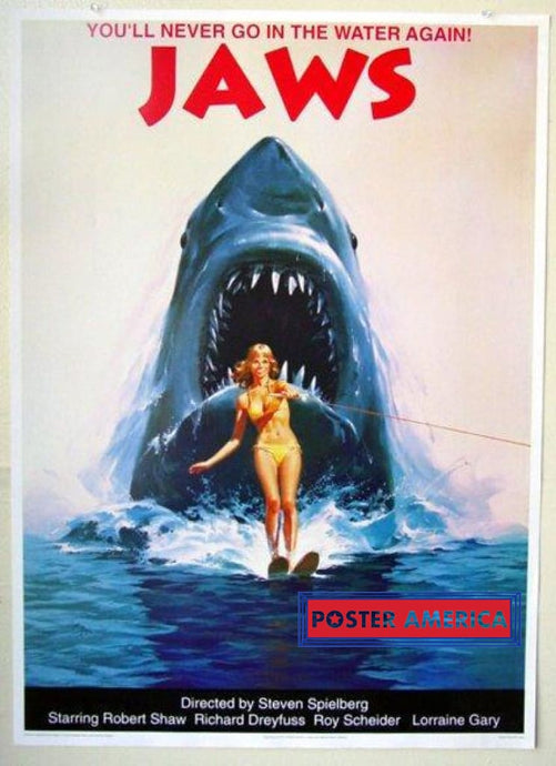 Jaws Vintage Movie Poster 1990S British Import 25 X 35