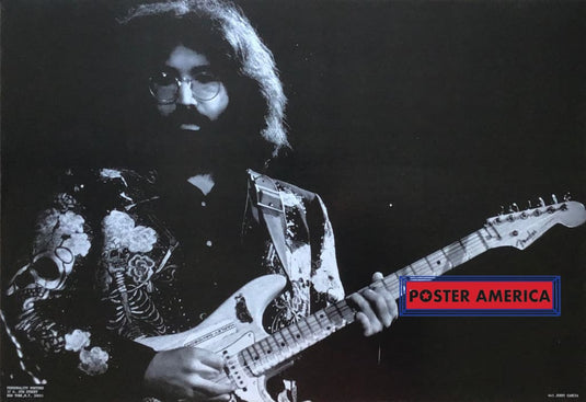 Jerry Garcia Playing Guitar Black And White Poster 22.5 X 32 Posters Prints & Visual Artwork