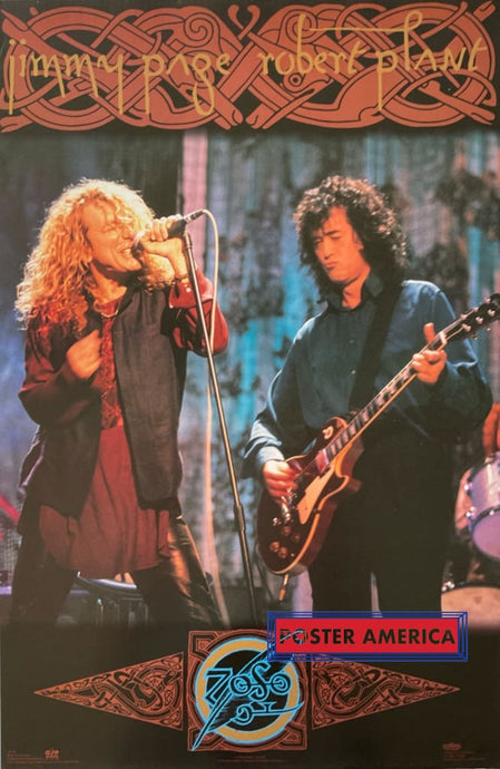 Jimmy Page Robert Plant Zoso Led Zeppelin Iv Vintage 1995 Poster 23 X 35 Page/plant