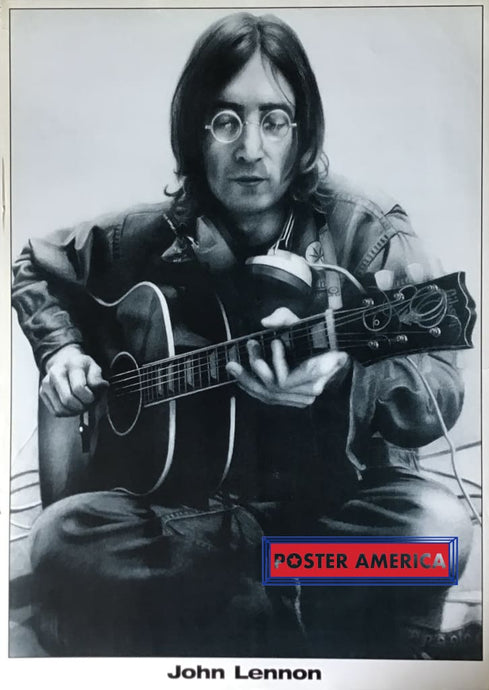 John Lennon Playing Guitar Poster 24 X 34