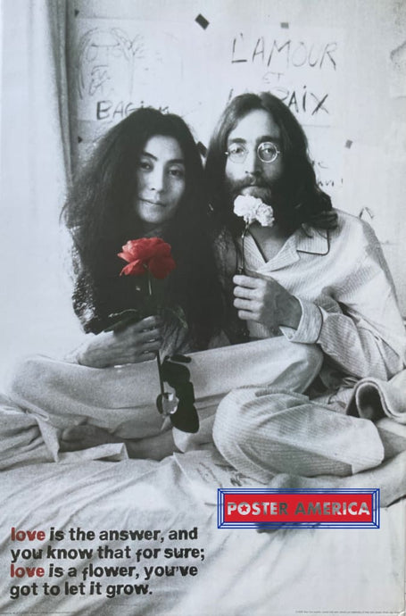 John Lennon Yoko 2008 Poster 24 X 36 Love Is The Answer... Quote