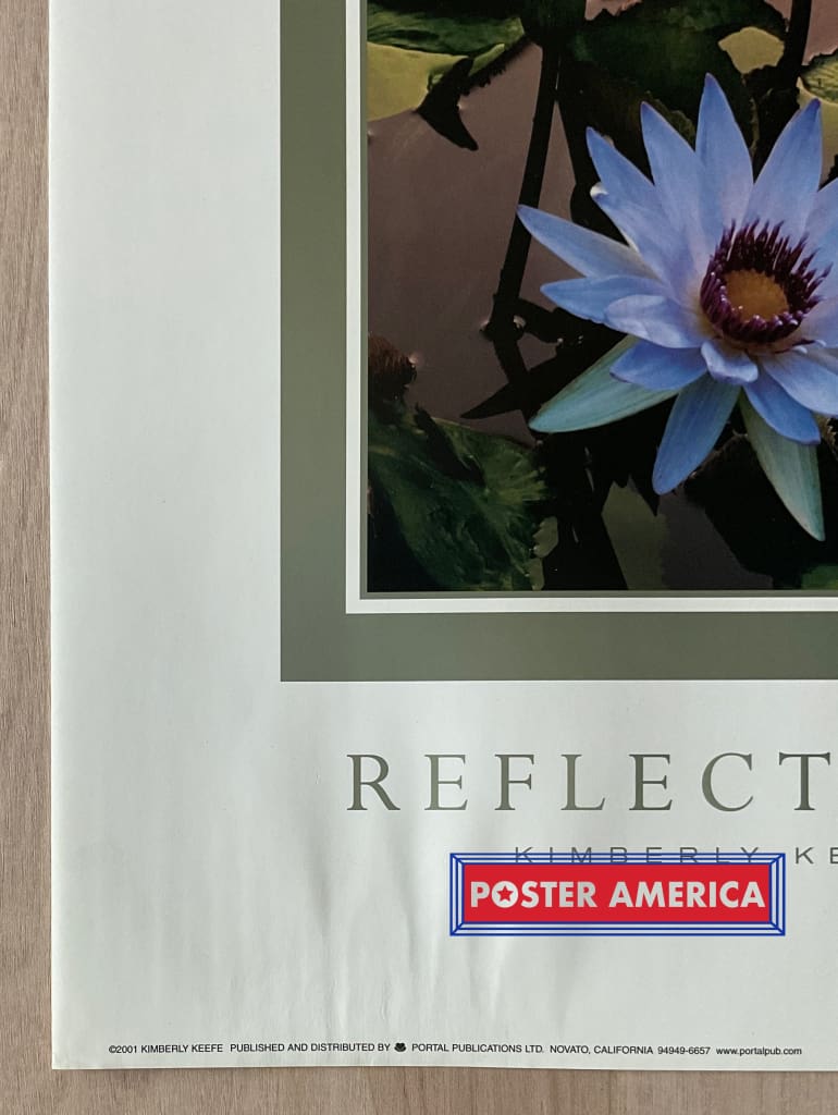 Load image into Gallery viewer, Kimberly Keefe Reflections Water Lillies Vintage 2001 Art Slim Print 12 X 36
