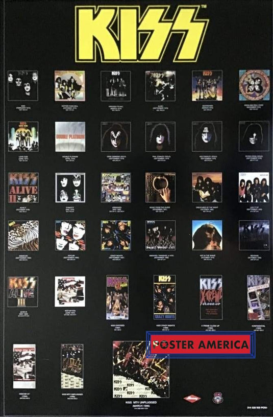 Kiss Unplugged Original Vintage Double Sided Promotional Poster 23 X 35