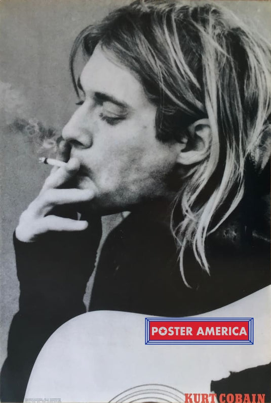 Kurt Cobain Smoking A Cigarette Vintage Music Poster 23.5 X 35 Posters Prints & Visual Artwork