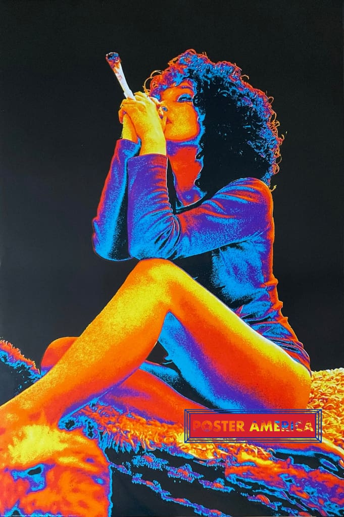 Load image into Gallery viewer, Lady Smoking Joint Blacklight Poster 24 X 36
