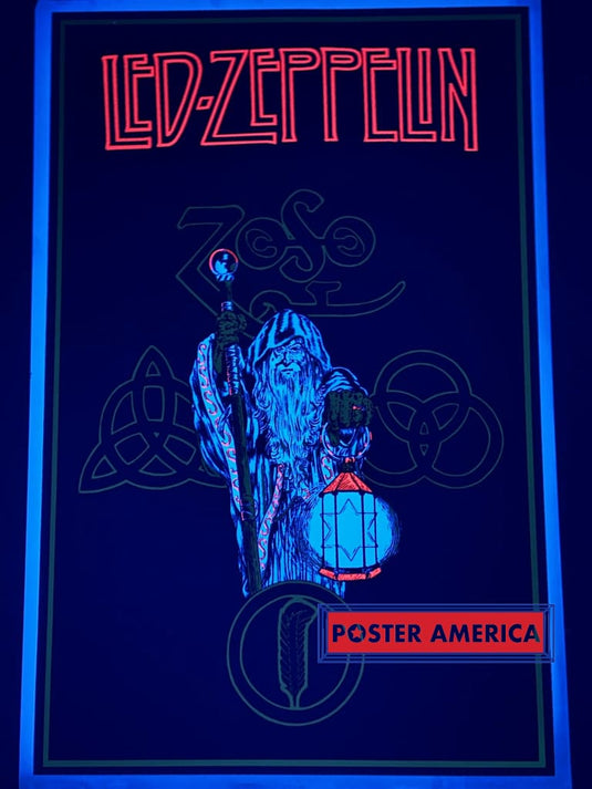 Led Zeppelin original 1994 Zoso Watchman Blacklight Poster 23 x 35