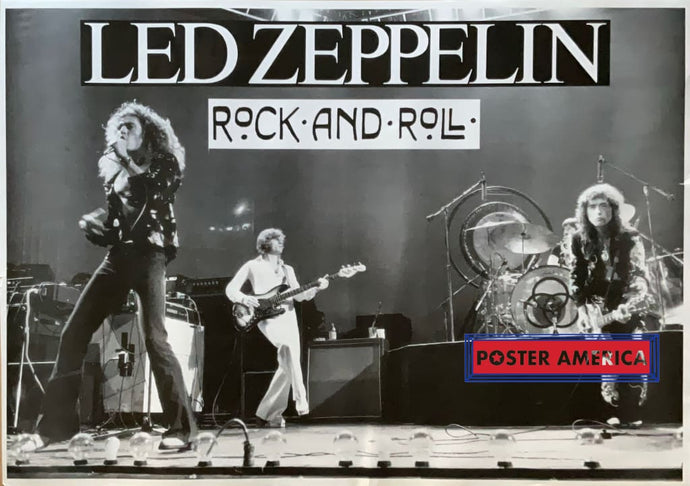 Led Zeppelin Rock And Roll Live On Stage Black & White Poster 23 X 33