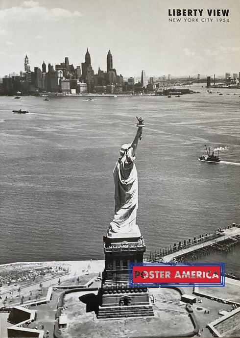 Liberty View New York City In 1954 Black & White Vintage 2001 24 X 34 Poster