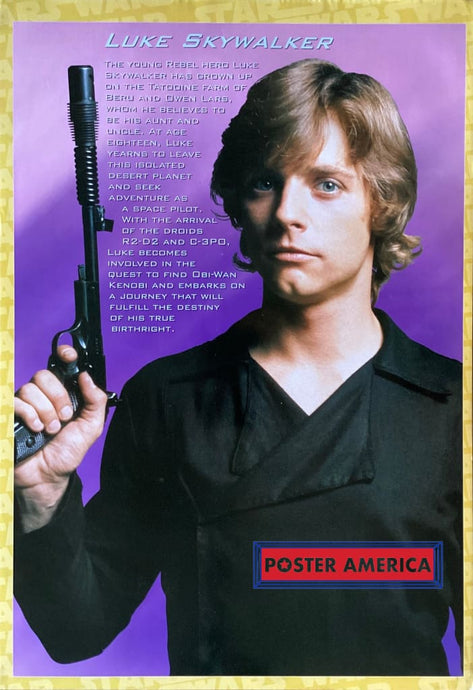 Luke Skywalker Rare Vintage 1998 Poster 24 X 35