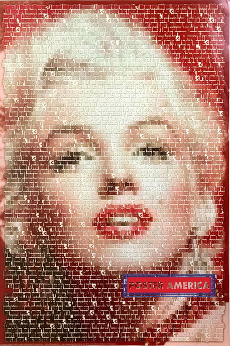 Marilyn Monroe Collage Made Of Words Poster 24 X 36