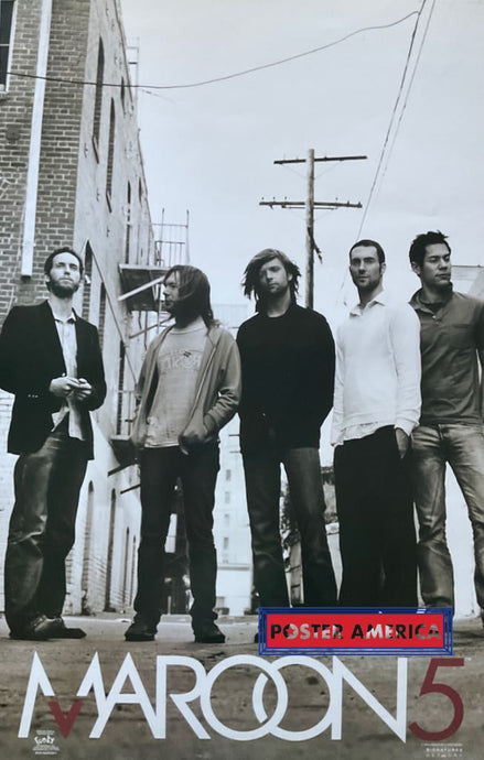 Maroon 5 Vintage 2005 Black & White Group Shot 22.5 X 34.5 Poster