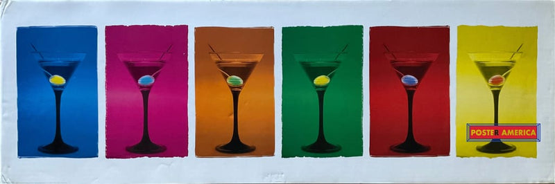 Load image into Gallery viewer, Martini Glasses Pop Art Slim Print 12 X 36
