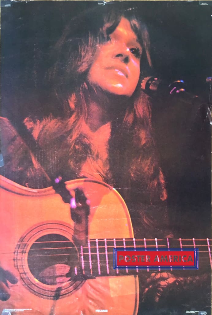 Load image into Gallery viewer, Melanie Playing The Guitar Vintage 1974 Music Poster 23 X 34 Posters Prints &amp; Visual Artwork
