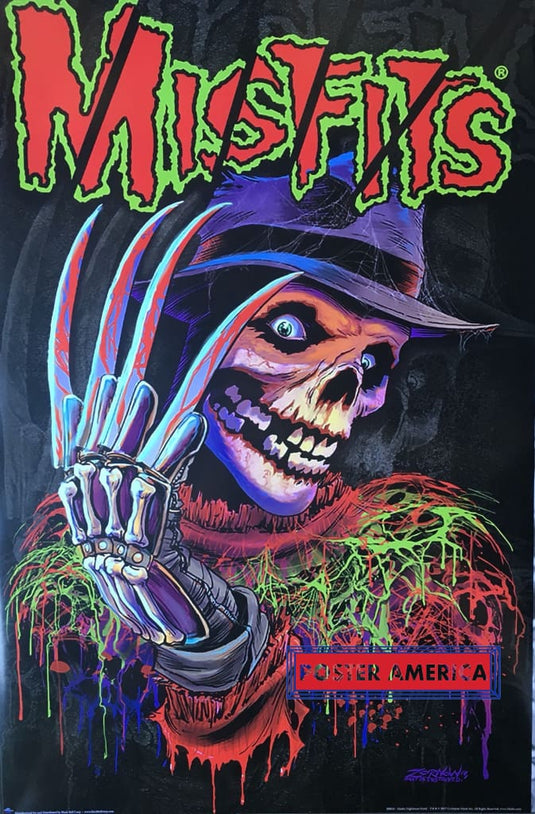 Misfits Freddy Krueger Skull Poster 24 X 36